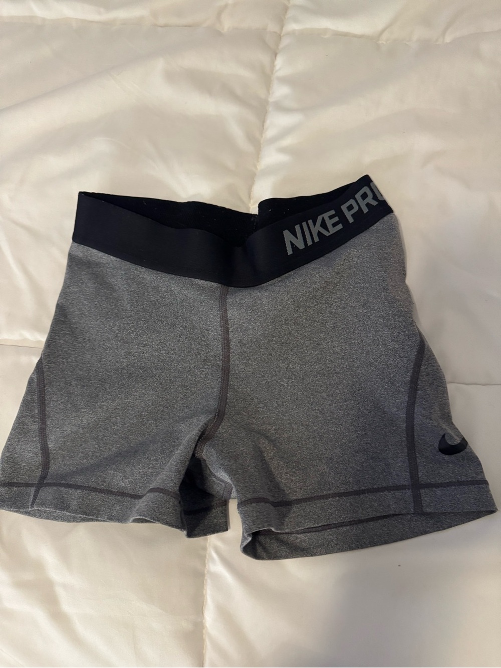 Nike Pro Women's Gray Athletic Bike Shorts